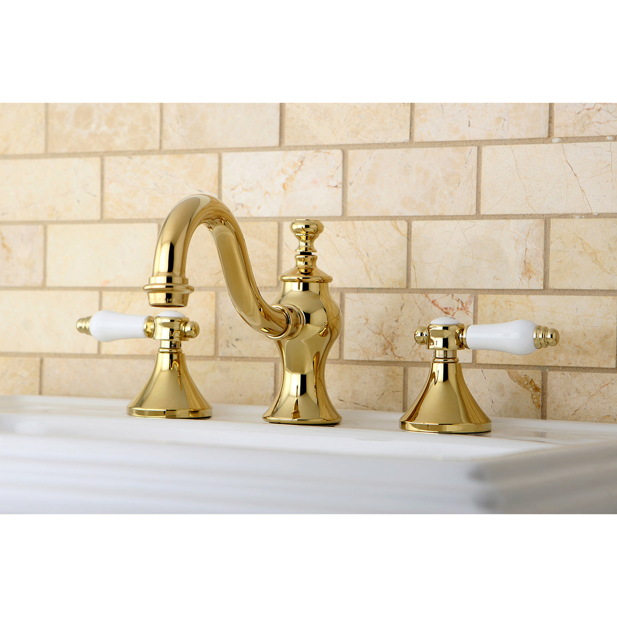 Widespread Lavatory Faucet With Brass Pop Up, 6.1 " In Spout Reach