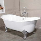 Cast Iron Double Slipper Clawfoot Tub (No Faucet Drillings)