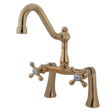 Restoration 7" Center Deck Mount Clawfoot Tub Faucet In Solid Brass Construction