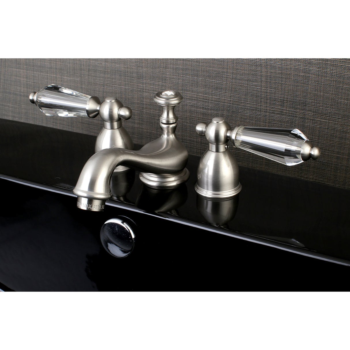 Wilshire Mini Widespread Two-handle 3-Hole Deck Mount Bathroom Sink Faucet With Brass Pop-Up