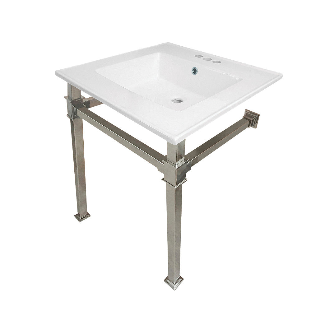 Monarch 25" x 22" Ceramic Console Sink (4" Faucet Drilling)