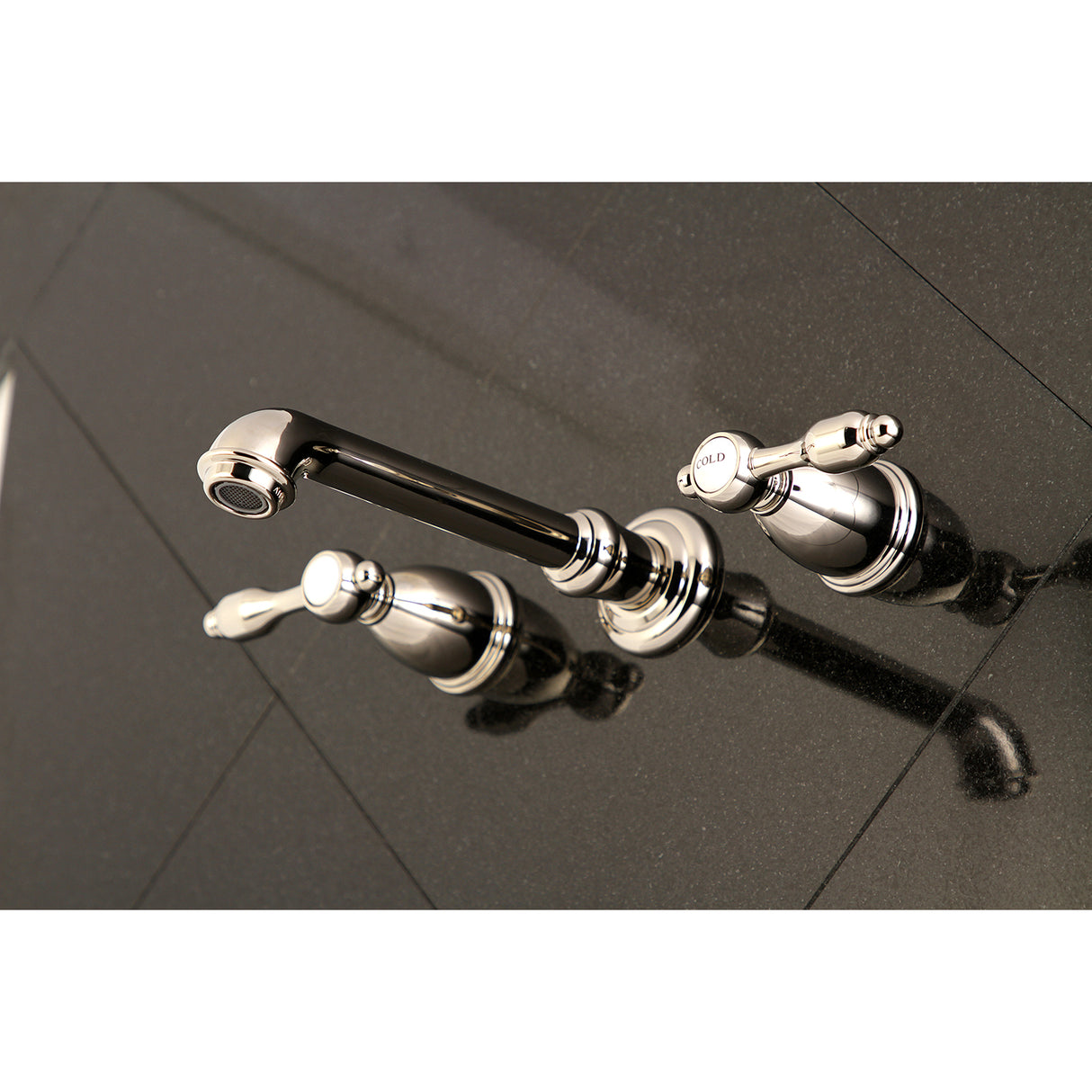 Tudor Two-Handle Wall Mount Bathroom Faucet