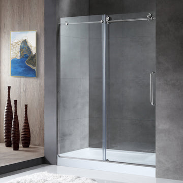 Frameless Sliding Shower Door, 44-48 in.W x 76 in.H Adjustable - Madam Series