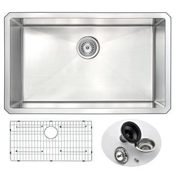 Vanguard 30 in. ,0 - Hole Single Bowl Undermount Kitchen Sink