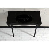 Imperial 36" x 19" Ceramic Console Sink with Stainless Steel Legs