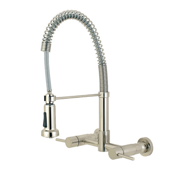 Concord Double Handle Wall Mount Pull-Down Kitchen Faucet