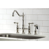 Heritage Bridge Kitchen Faucet with Brass Sprayer