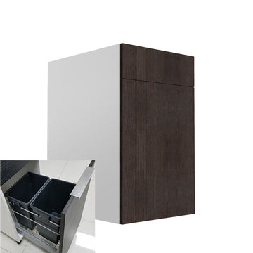 RTA - Brown Oak - Single Door Waste Basket Cabinets | 18"W x 30"H x 23.8"D