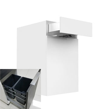 RTA - Glossy White - Single Door Waste Basket Cabinets | 18