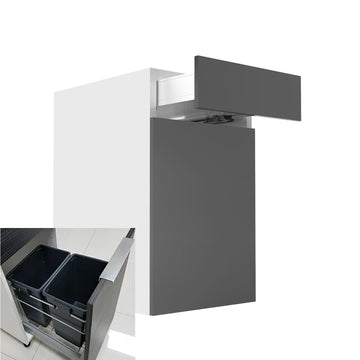 RTA - Glossy Grey - Single Door Waste Basket Cabinets | 18"W x 34.5"H x 24"D