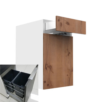 RTA - Rustic Oak - Single Door Waste Basket Cabinets | 18