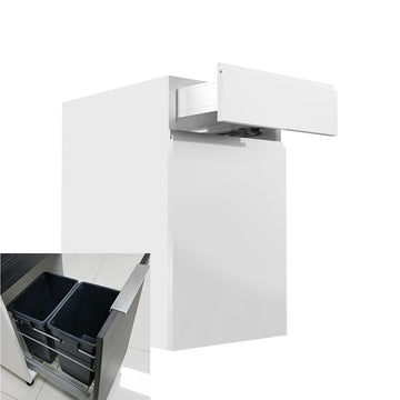 RTA Kitchen Cabinet - Lacquer White - Single Door Waste Basket Cabinet | 18