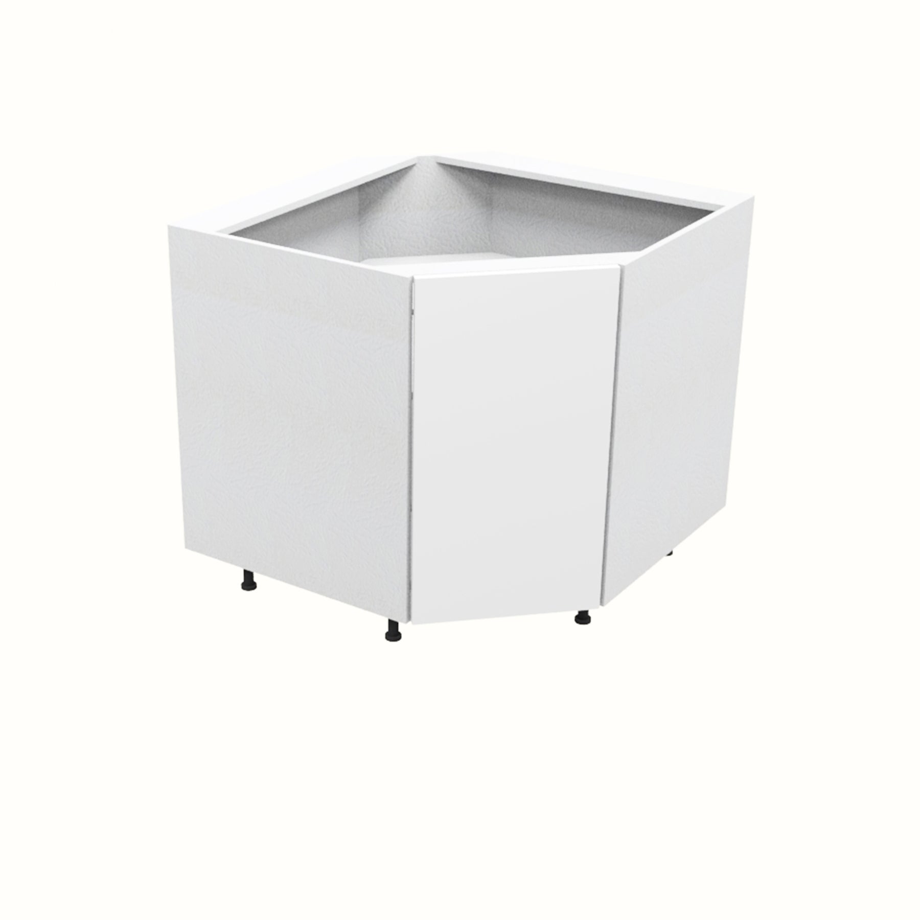 RTA - Glossy White - Corner Sink Base Cabinets | 36"W x 34.5"H x 24"D