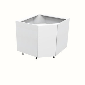 RTA - Glossy White - Corner Sink Base Cabinet | 42"W x 34.5"H x 24"D