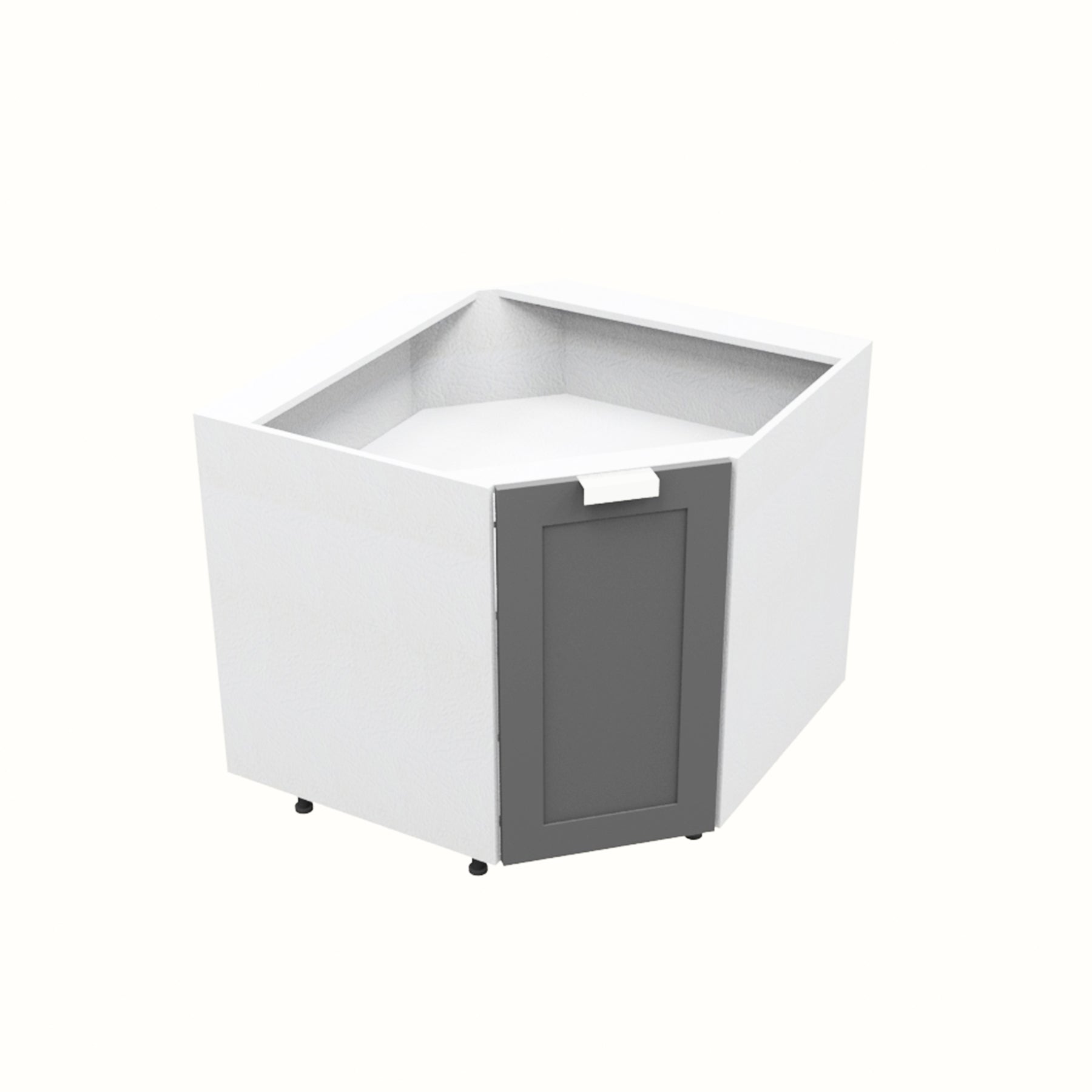RTA - Grey Shaker - Corner Sink Base Cabinet | 42"W x 34.5"H x 24"D