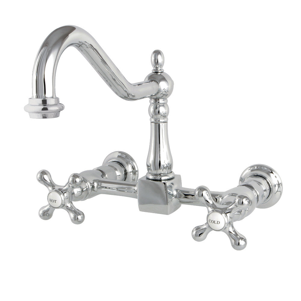 Heritage Two-Handle Traditional Wall Mount Bridge Kitchen Faucet