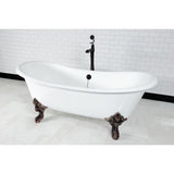 Cast Iron Double Slipper Clawfoot Tub (No Faucet Drillings)