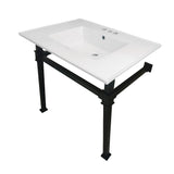 Monarch 31" x 22" Ceramic Console Sink (4" Faucet Drilling)