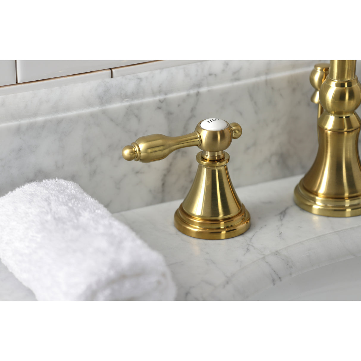 Tudor Widespread Bathroom Faucet W/ Brass Pop Up