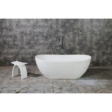 Arcticstone Solid Surface White Stone Freestanding Tub with Drain, Matte White - BUILDMYPLACE