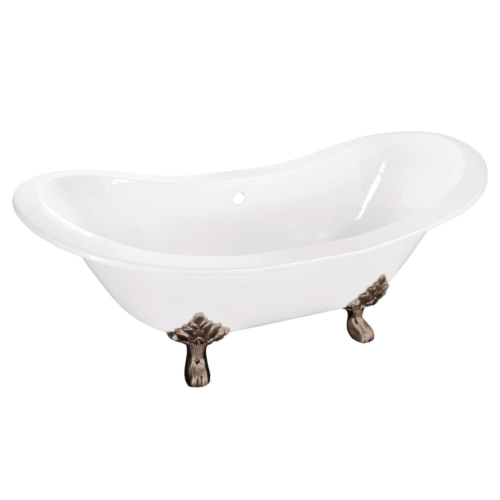 Cast Iron Double Slipper Clawfoot Tub (No Faucet Drillings)