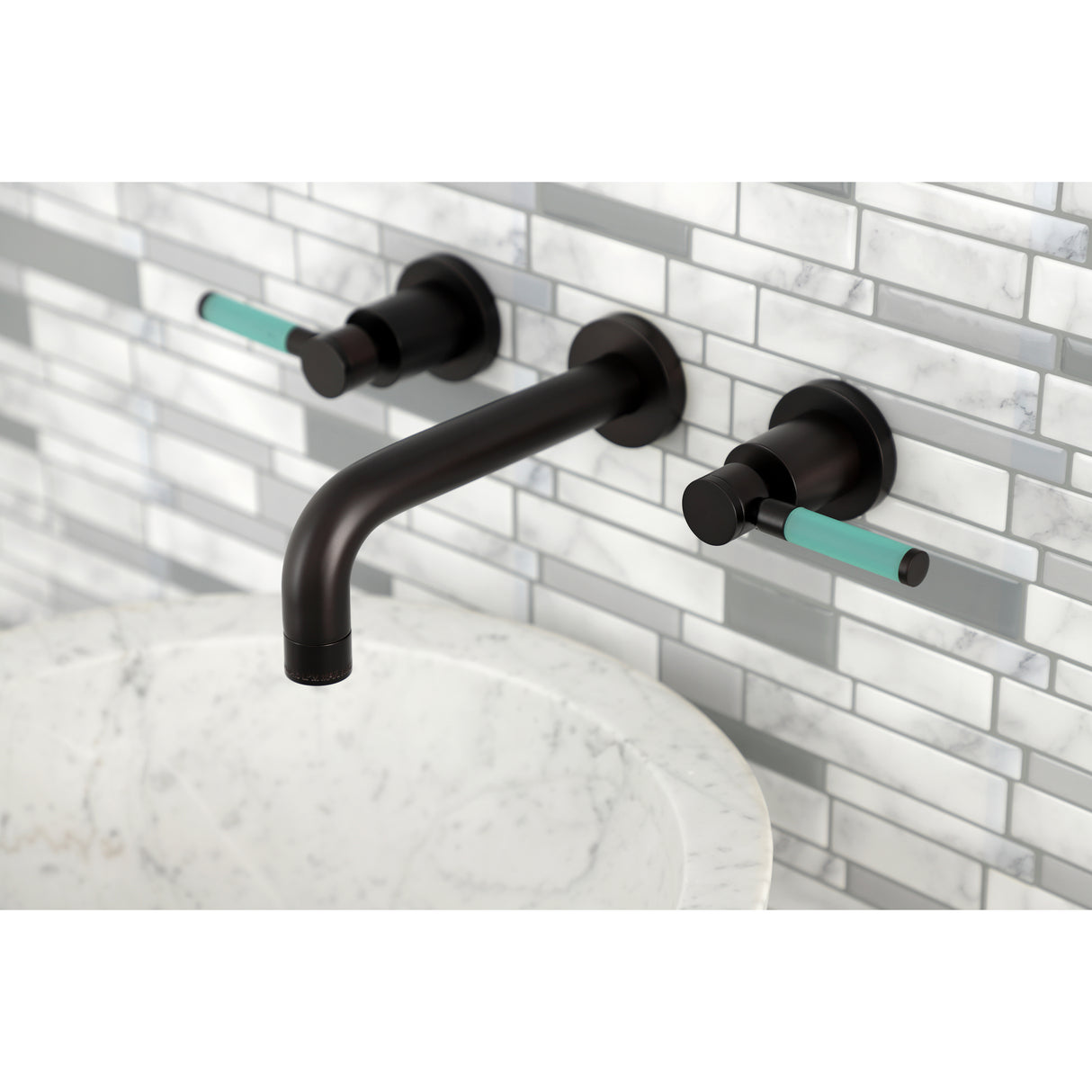 Kaiser Easy To Clean Two Handle Wall Mount Bathroom Faucet