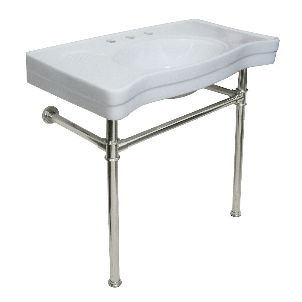 Imperial 36" x 19" Ceramic Console Sink with Stainless Steel Legs