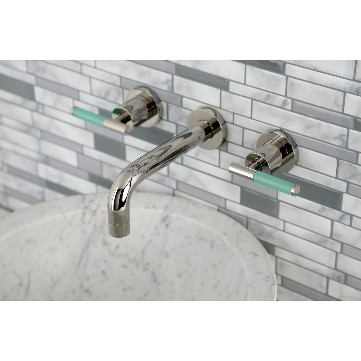 Kaiser Two Handle 3-hole Wall Mount Bathroom Sink Faucet