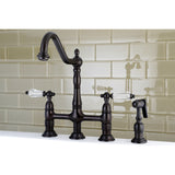 Wilshire Bridge Kitchen Faucet with Brass Sprayer