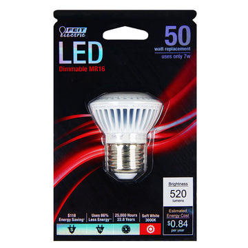 LED Lights bulbs MR16, Medium Base, Dimmable, Track Lighting Bulb, 120V, 3000K, 50 Watt