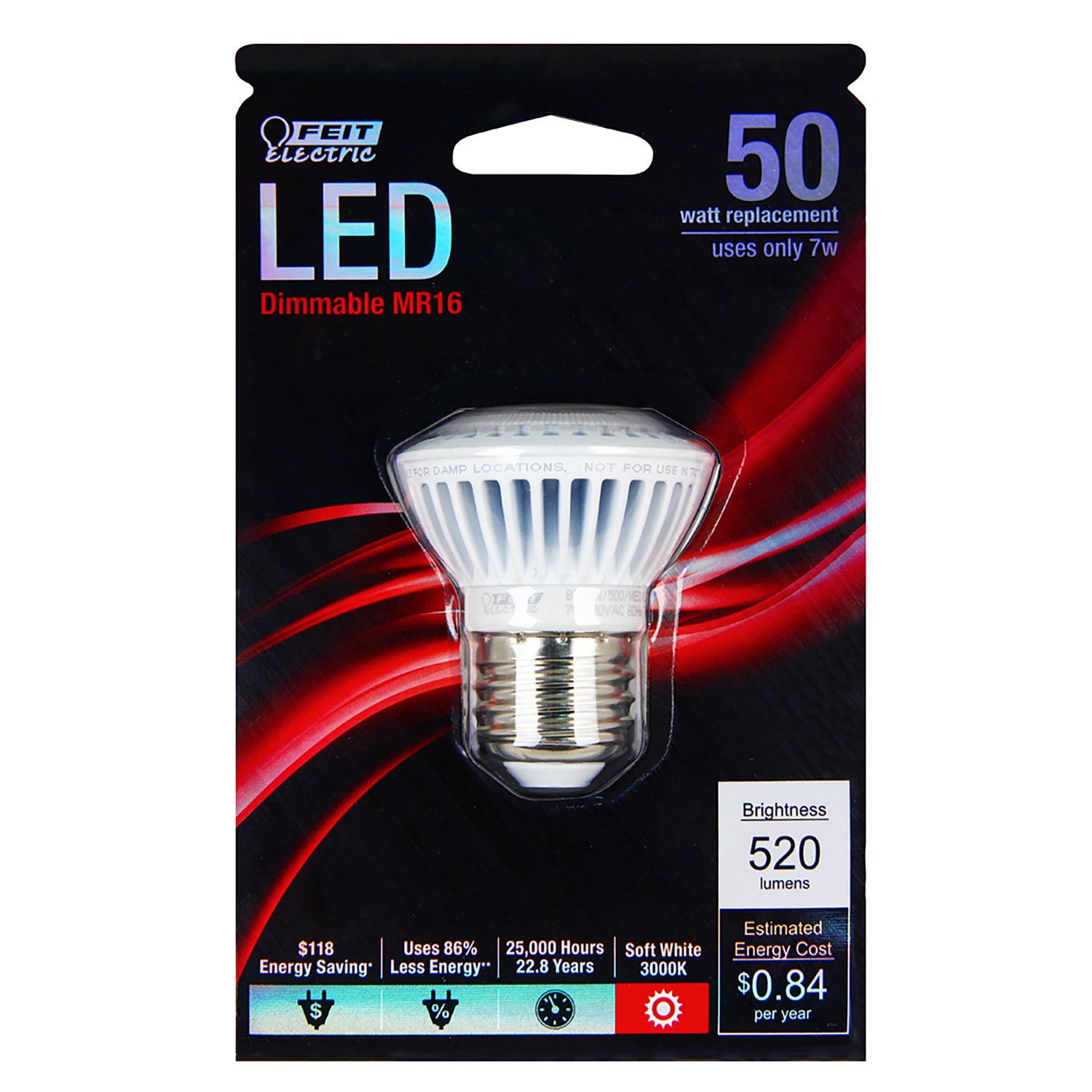 LED Lights bulbs MR16, Medium Base, Dimmable, Track Lighting Bulb, 120V, 3000K, 50 Watt