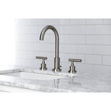 Modern Widespread Bathroom Faucet with Brass Pop-Up