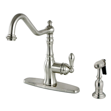 Single-Handle Kitchen Faucet with Brass Sprayer