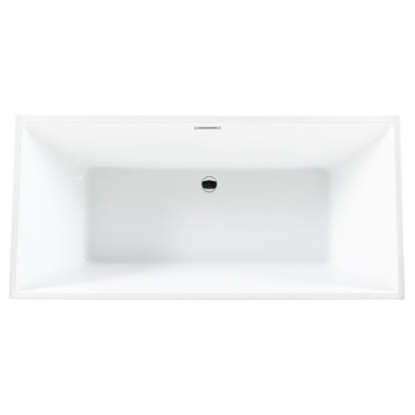 Acrylic Freestanding Tub with Drain, White - BUILDMYPLACE