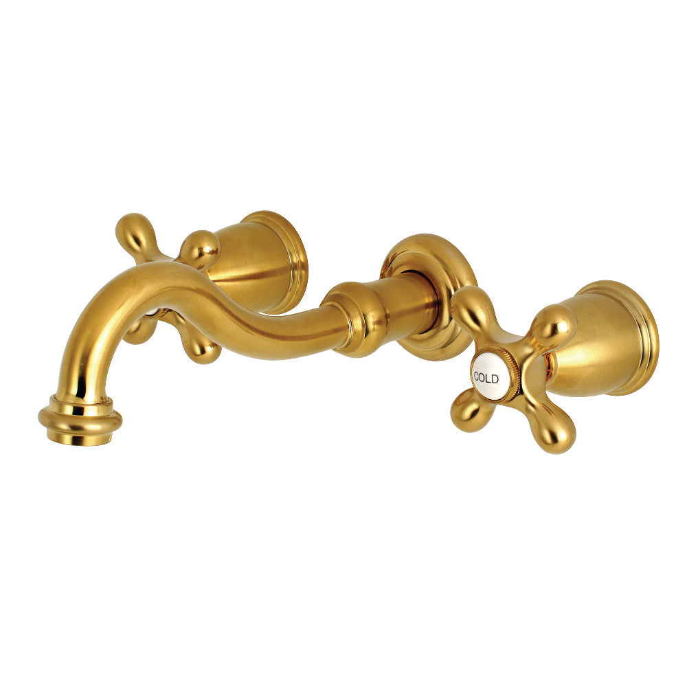 Vintage Two-handle 3-Hole Wall Mount Bathroom Faucet