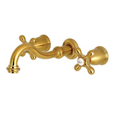 Vintage Two-handle 3-Hole Wall Mount Bathroom Faucet