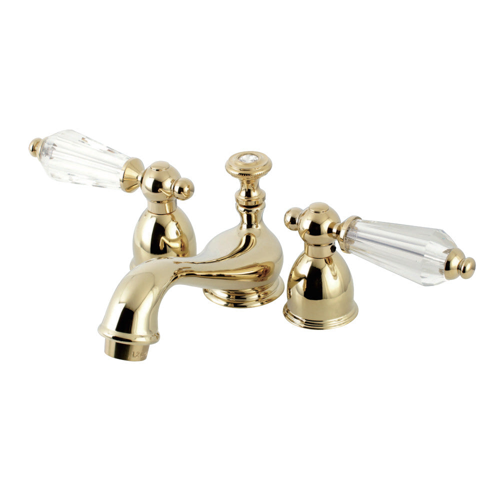 Wilshire Mini Widespread Two-handle 3-Hole Deck Mount Bathroom Sink Faucet With Brass Pop-Up