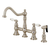 Restoration 8" Bridge Kitchen Faucet With Sprayer