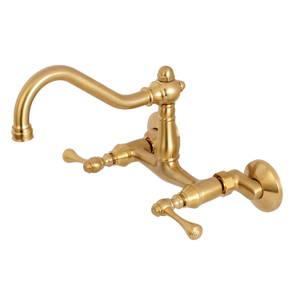 Vintage 6" Wall Mount Kitchen Faucet With Adjustable Centers