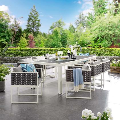 Stance 9 Piece Outdoor Patio Aluminum Dining Set - BUILDMYPLACE