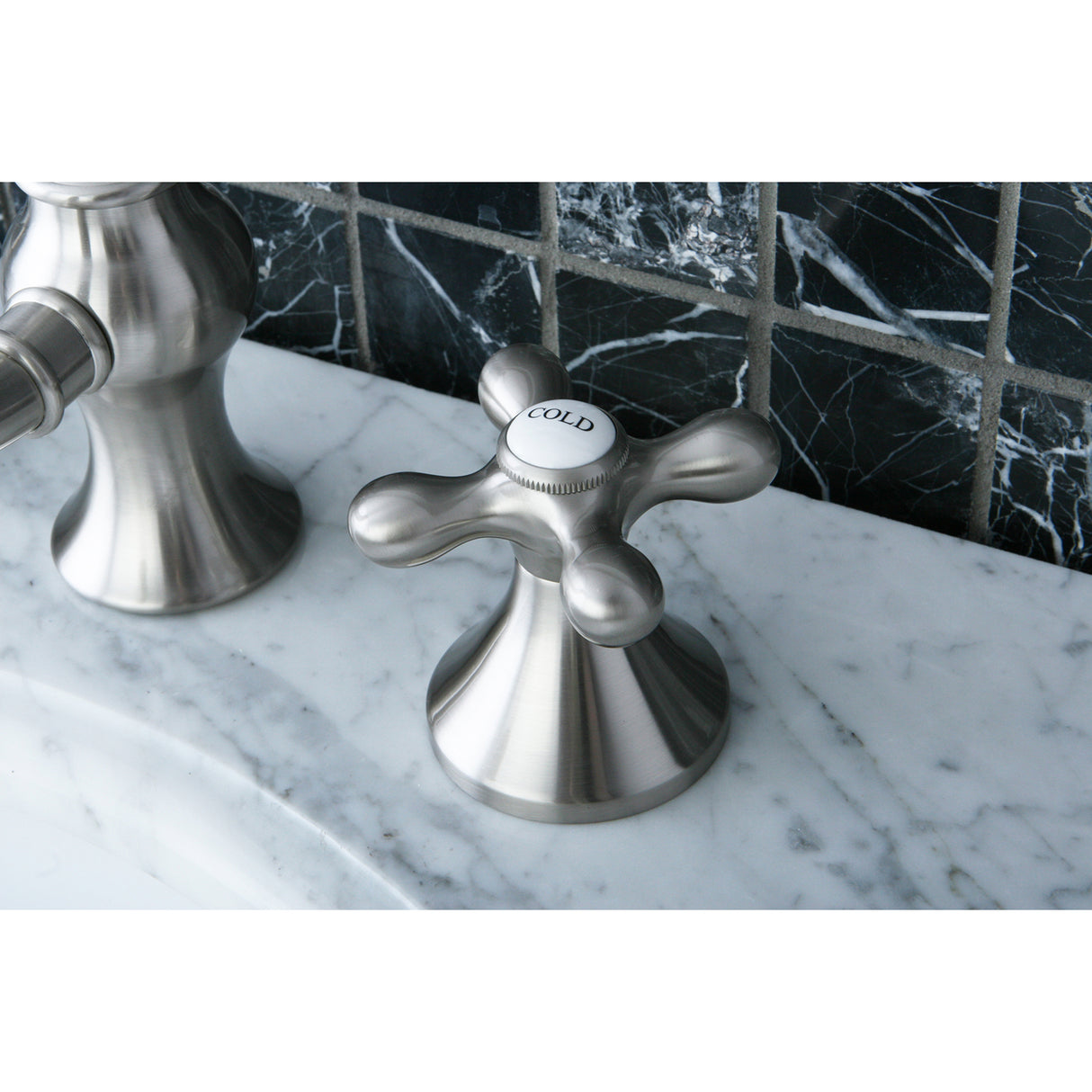 Vintage 8" Widespread Bathroom Faucet In Cross Handle