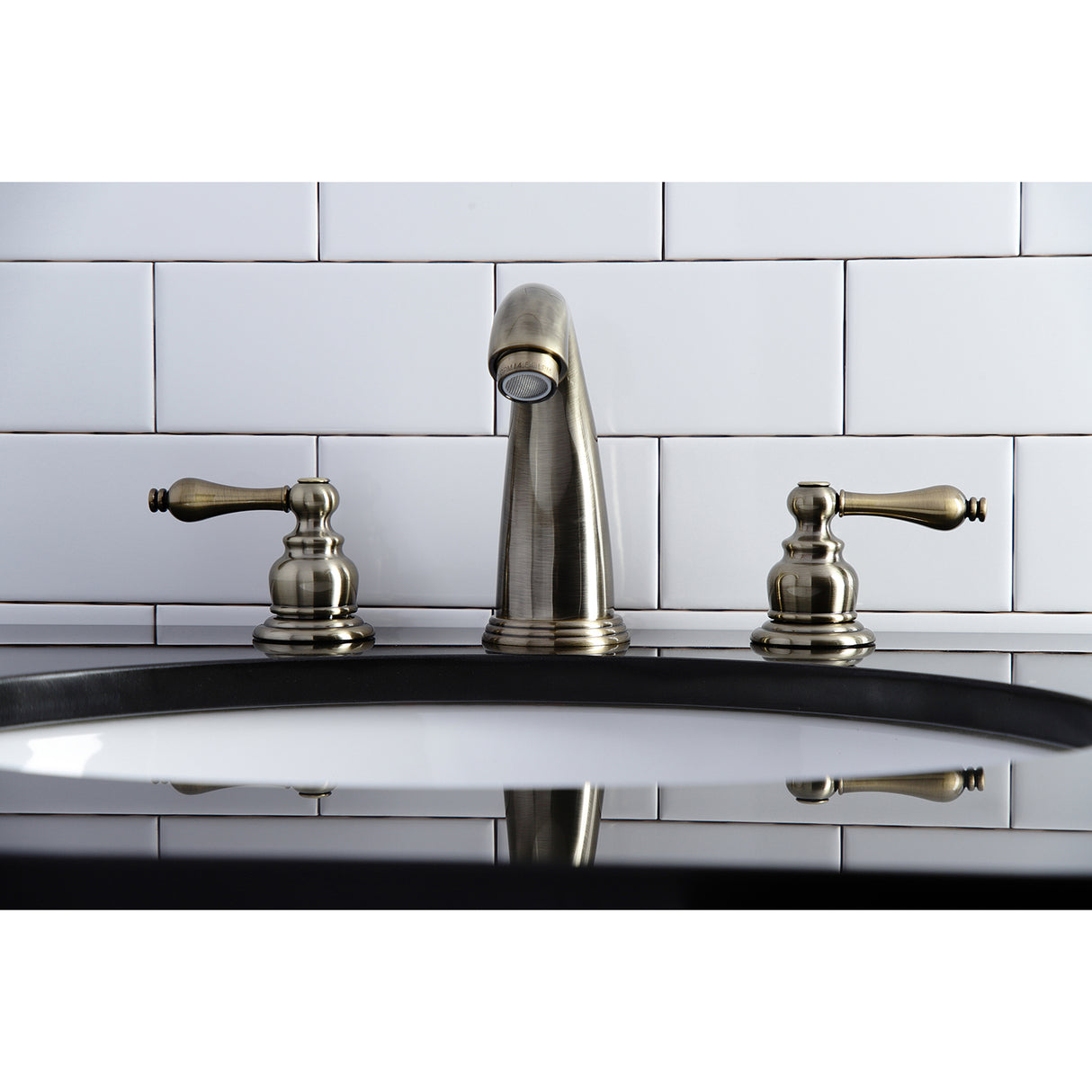 Victorian Two Handle 8" Widespread Bathroom Faucet With Matching Pop Up Drain