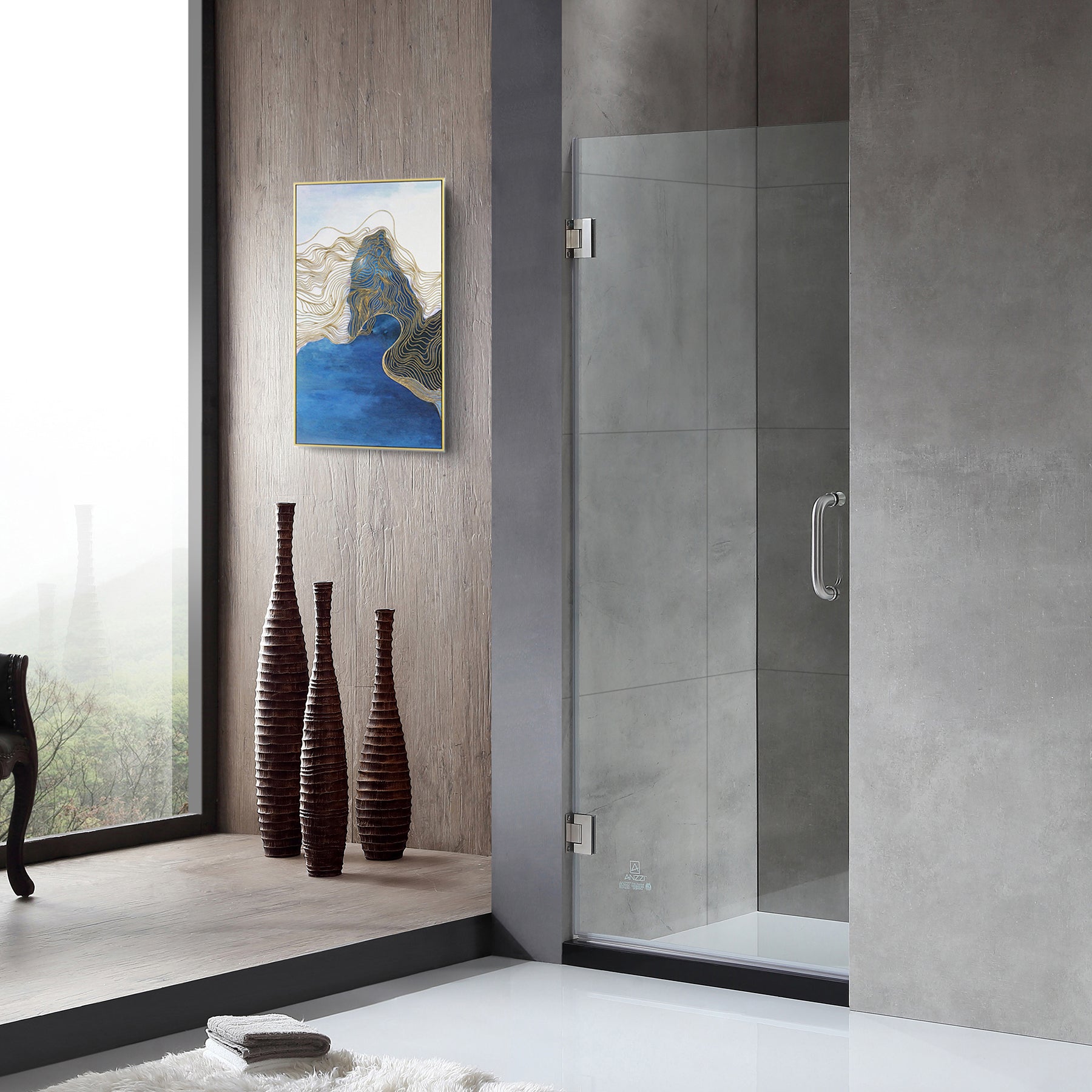 Frameless Hinged Shower Door, 24 in. x 72 in. - Passion Series