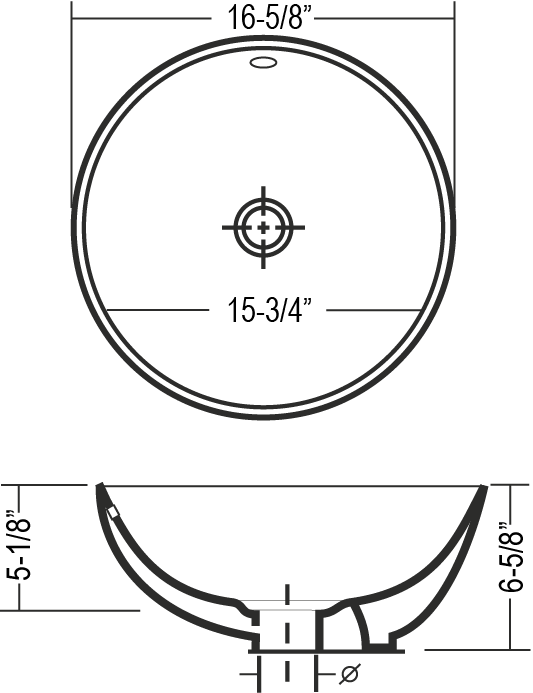 Vanity Fantasies "Mixer" Porcelain Round Shaped Vessel Sink