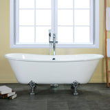 Cast Iron Double Slipper Clawfoot Tub (No Faucet Drillings)