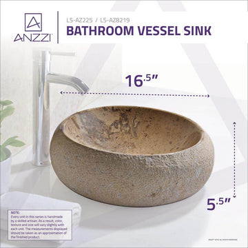 Vessel Sink in Classic Cream Marble - Livy Series