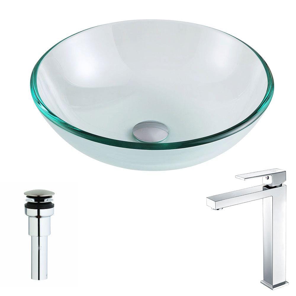 Glass Vessel Sinks With Enti Faucet - Etude Series Deco