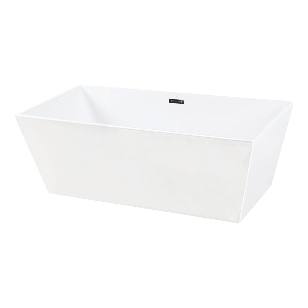 Acrylic Freestanding Tub with Drain, White - BUILDMYPLACE