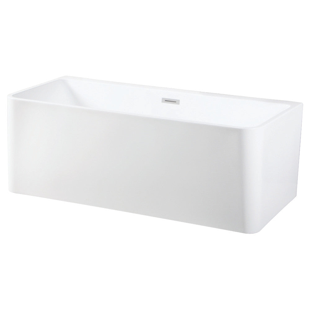 Acrylic Freestanding Tub with Drain, White - BUILDMYPLACE