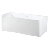 Acrylic Freestanding Tub with Drain, White - BUILDMYPLACE